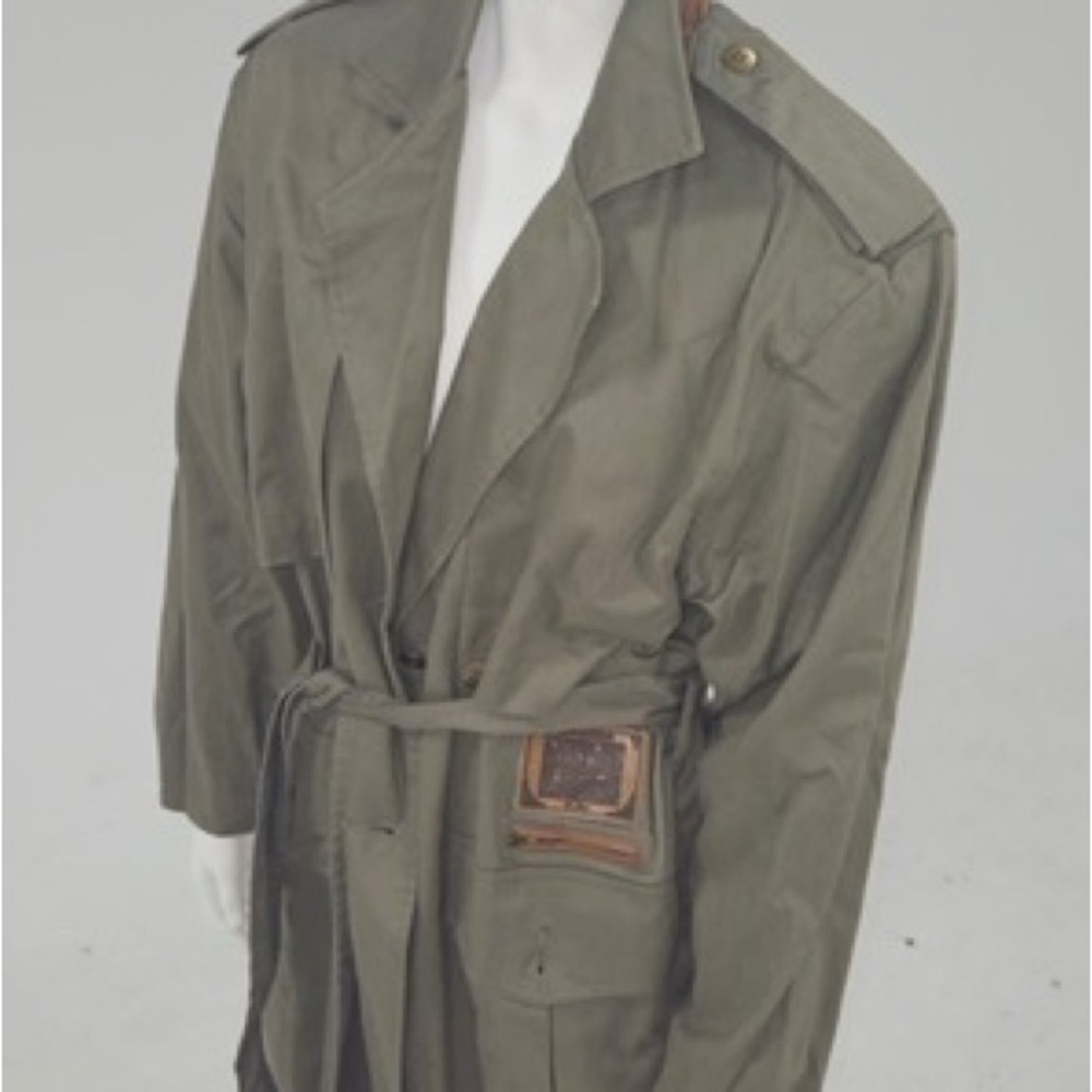 Vintage Deadstock “Together” Olive Unisex Trench Coat